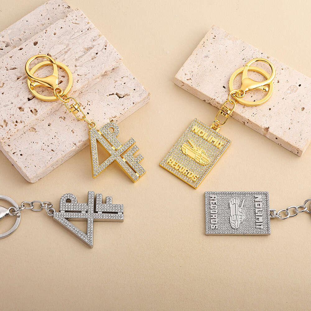 Full Square Hiphop Fashion Versatile Trendy Pendant Keychain R250728