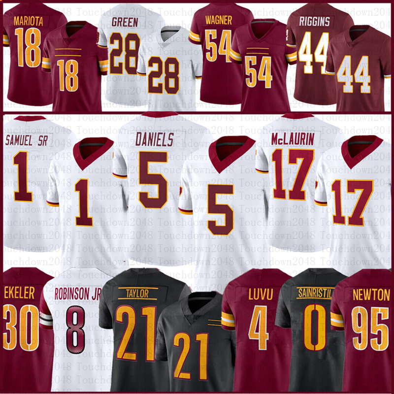 Jayden Daniels Terry McLaurin Football Jersey Laremy Tunsil Mike Sainristil Bobby Wagner Frankie Luvu Luke McCaffrey Deebo Samuel Sr Brian Robinson Josh Conerly