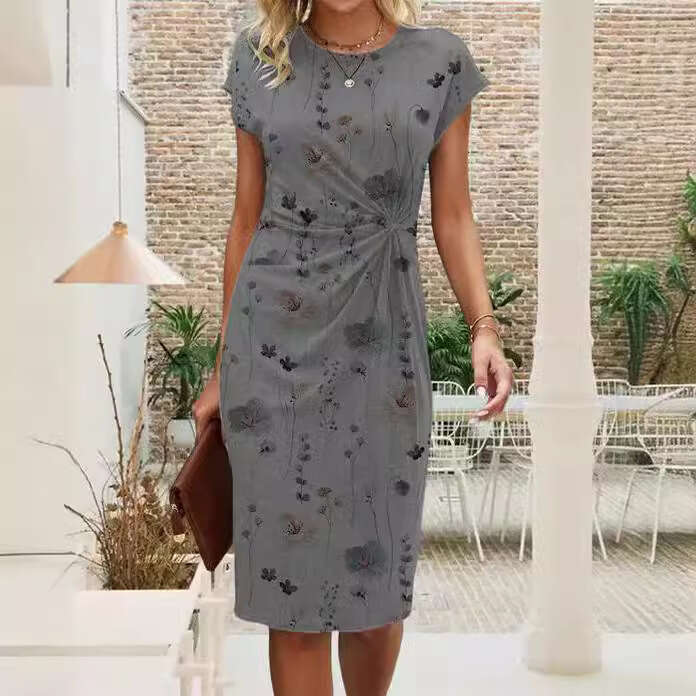 Spring Summer Women's Slim Fit Dress Versatile Elegant Light Luxury Workplace B5