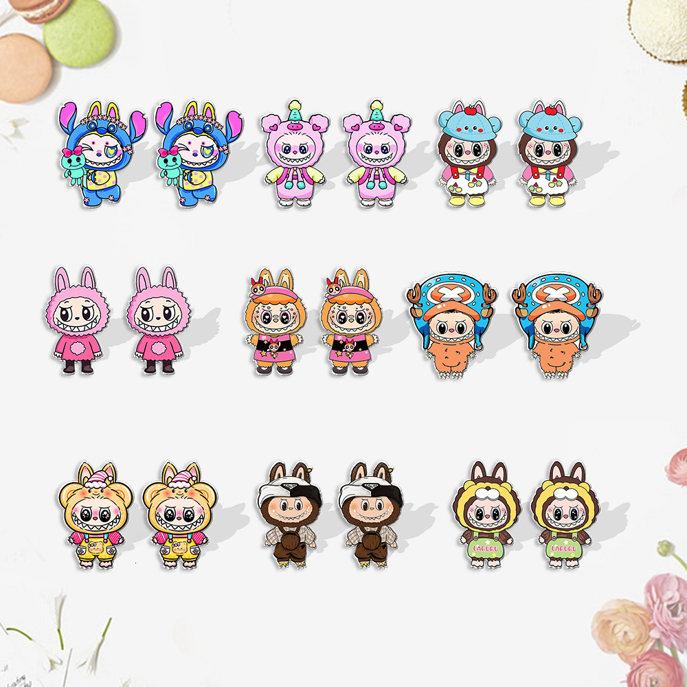 2025 new Acrylic Cute Animation Peripheral Stainless Steel Cartoon Creative Resin Stud Earrings 250710 Free shipping