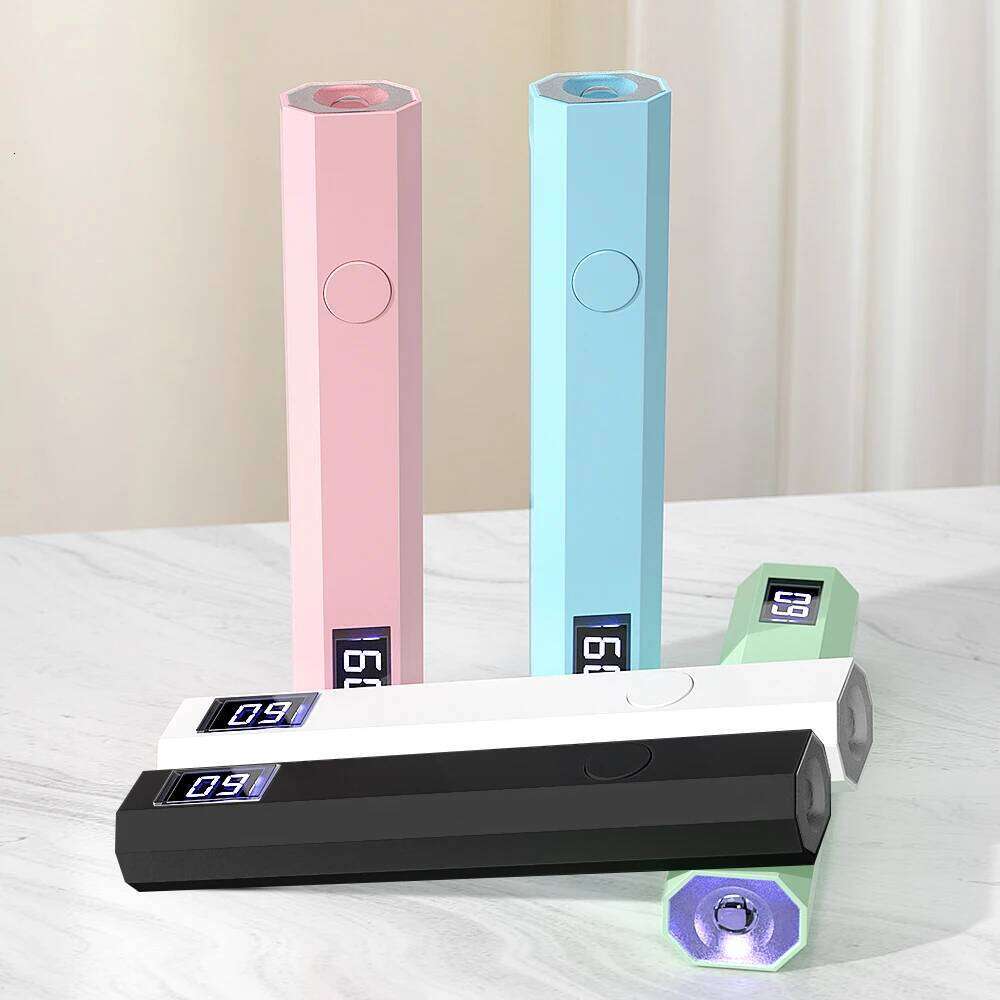 Lulaa Nail Lamp Met Led Display Portable Metallic Mini UV Light with 2 Timers 20S/60S Gel Nails for Home Salon X250710 X250710