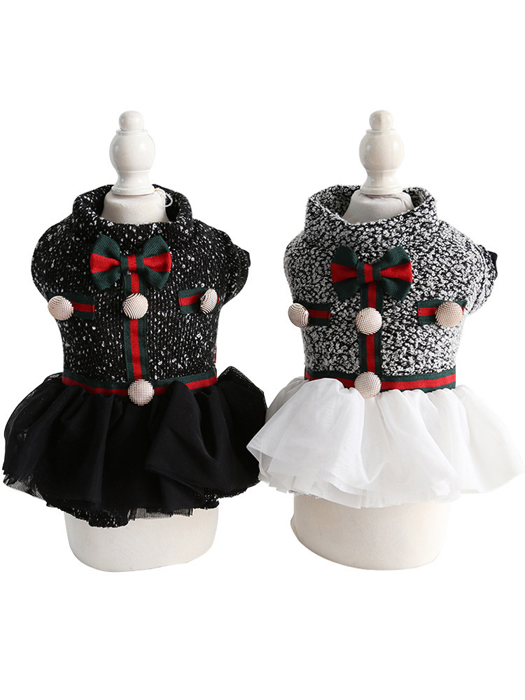 Dog Clothes for Small Dogs Autumn Outfit Cute Princess Style for Teddy Bears Trendy Medium Dog Autumn Winter Thickened Dress 250710