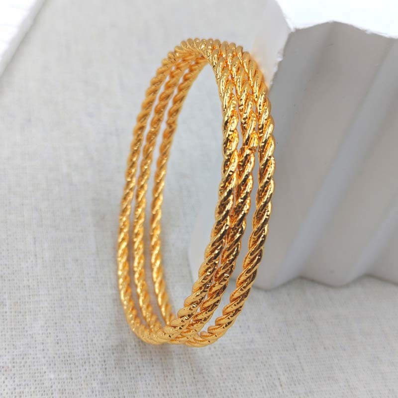 8pcs Fashion Dubai Bangle Jewelry Gold Color Dubai Bracelet for Men/Women Africa Arab Items Wedding Bridal Gifts 250324
