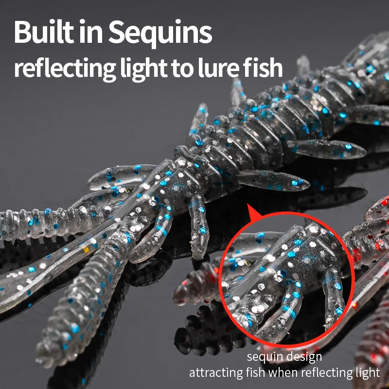 LINNHUE Floating Soft Shrimp Fishing Bait NED Rig Wobblers Swim Lure Jig Salt Silicone Swimbait with Fish Attractant y250708