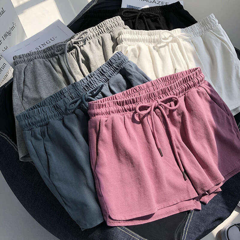 High Elastic Waist Sports Shorts Women Loose Casual Outer Wear Summer New Wide Leg Home Pajama Pants Trendy B5