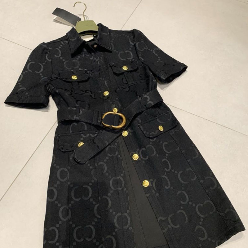 designer luxury brand luxury new women's dress lapel temperament belt decoration slim fit high-end fashion women's clothing Asian sizes s-l