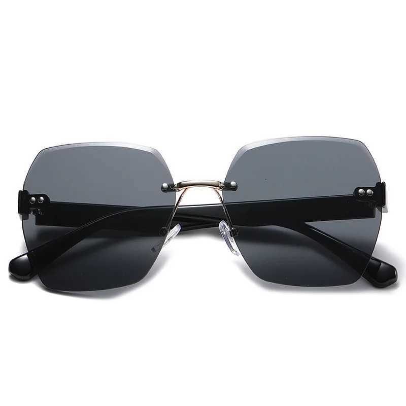 Vintage Rimless Sunglasses 2024 Wen Gradient Sunglasses Summer S Fashion UV400 F Sunglasses Ladies Eyees W250709