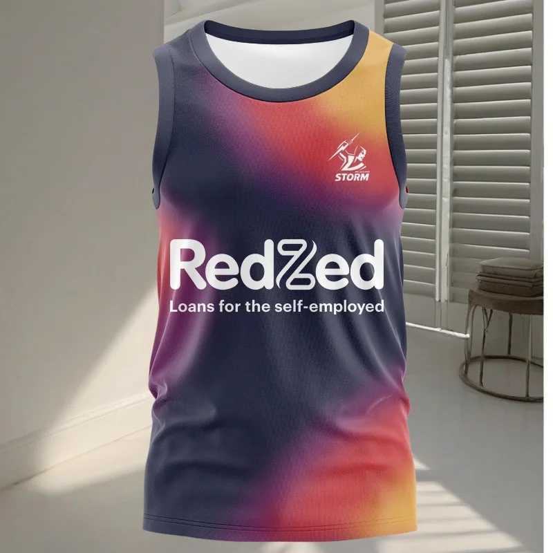 3D Printed Summer Mens and Womens NRL Storm Melbourne Storm Training Vest Outdoor Sports Quick Drying Breathable Vest z250710H6WW
