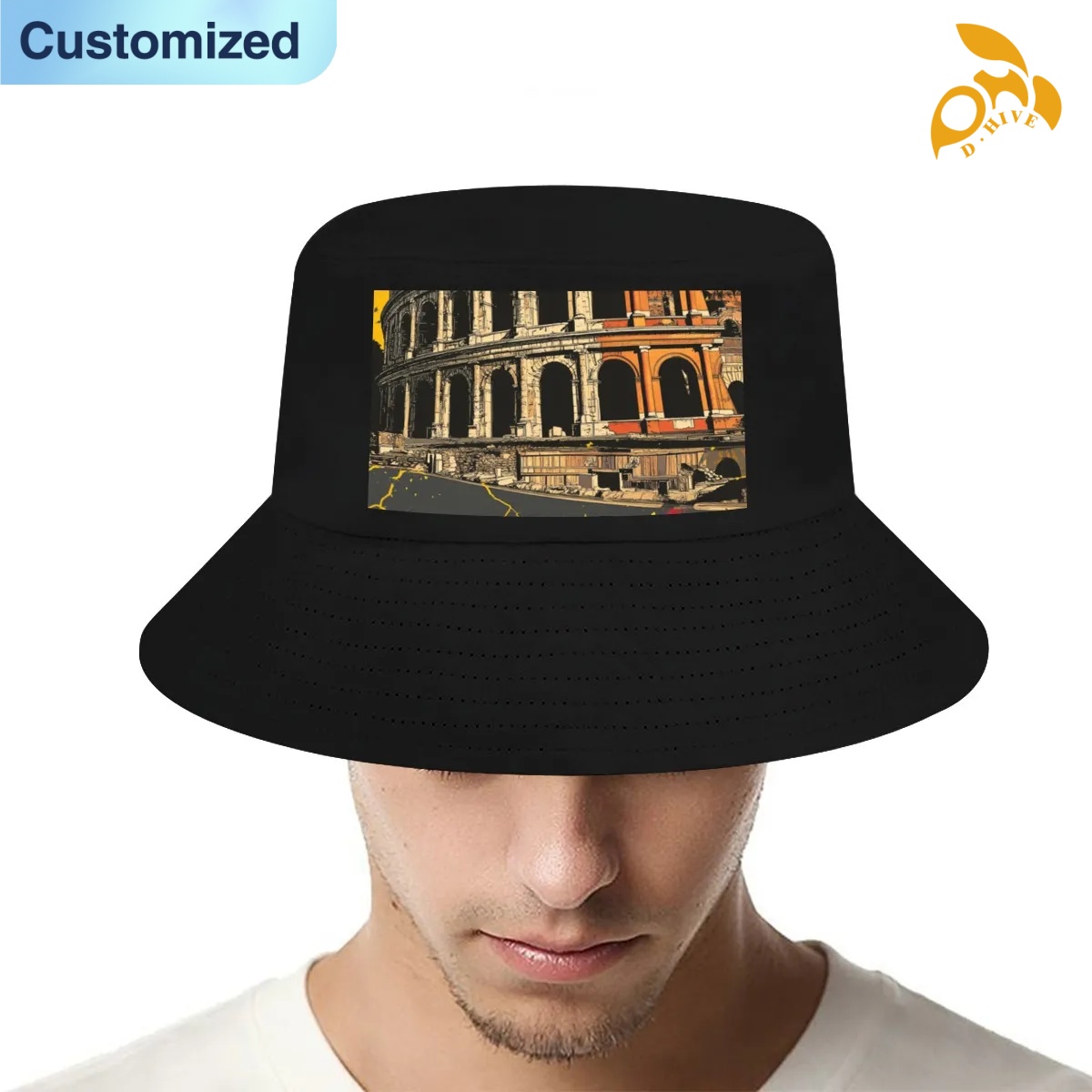 free shipping of customized Adult double-layer fisherman's hat with exquisite patterns from US