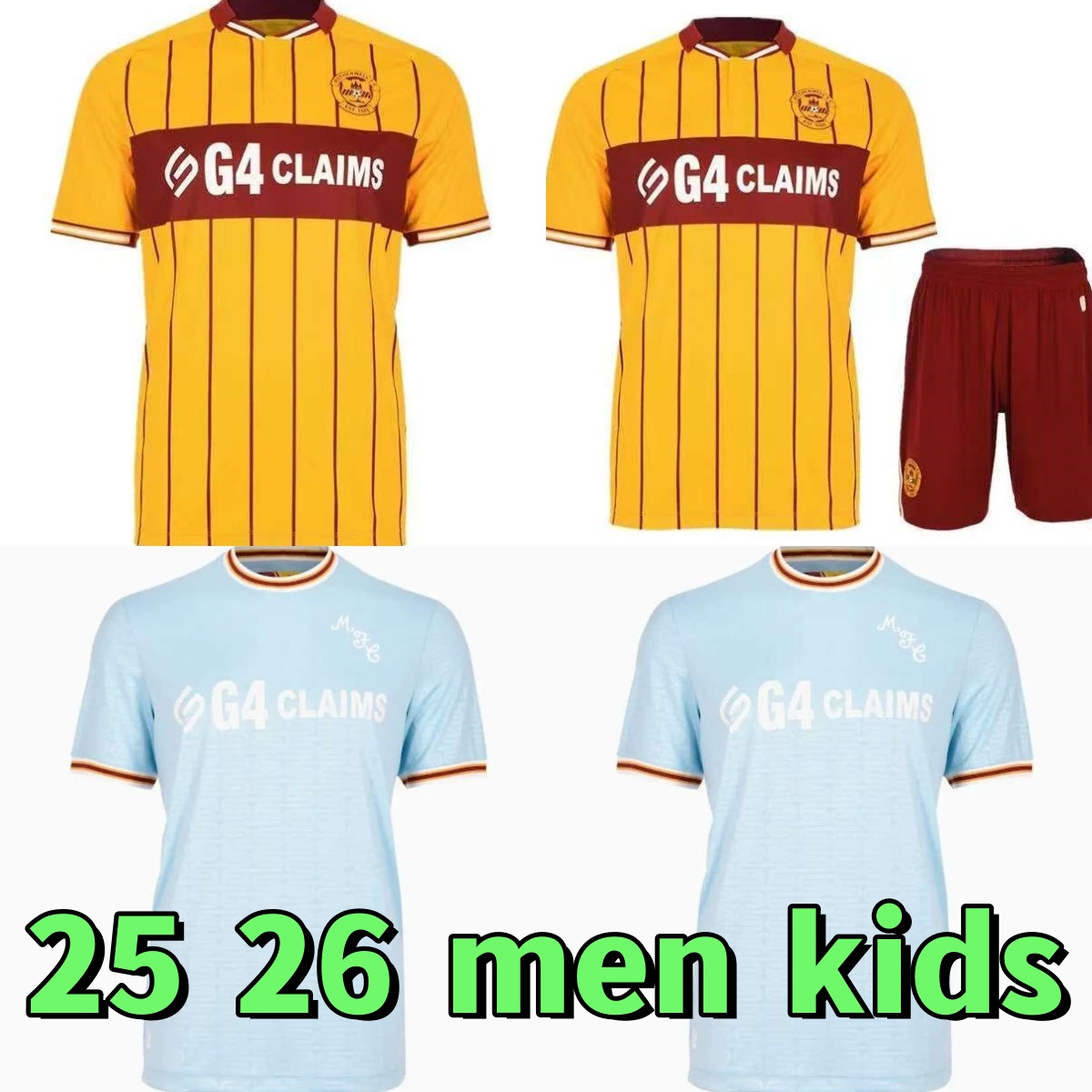 2025 2026 Motherwell Soccer Jerseys Tops Tee Egan Football Shirt 25 26 Motherwell Men Kids kit Uniform