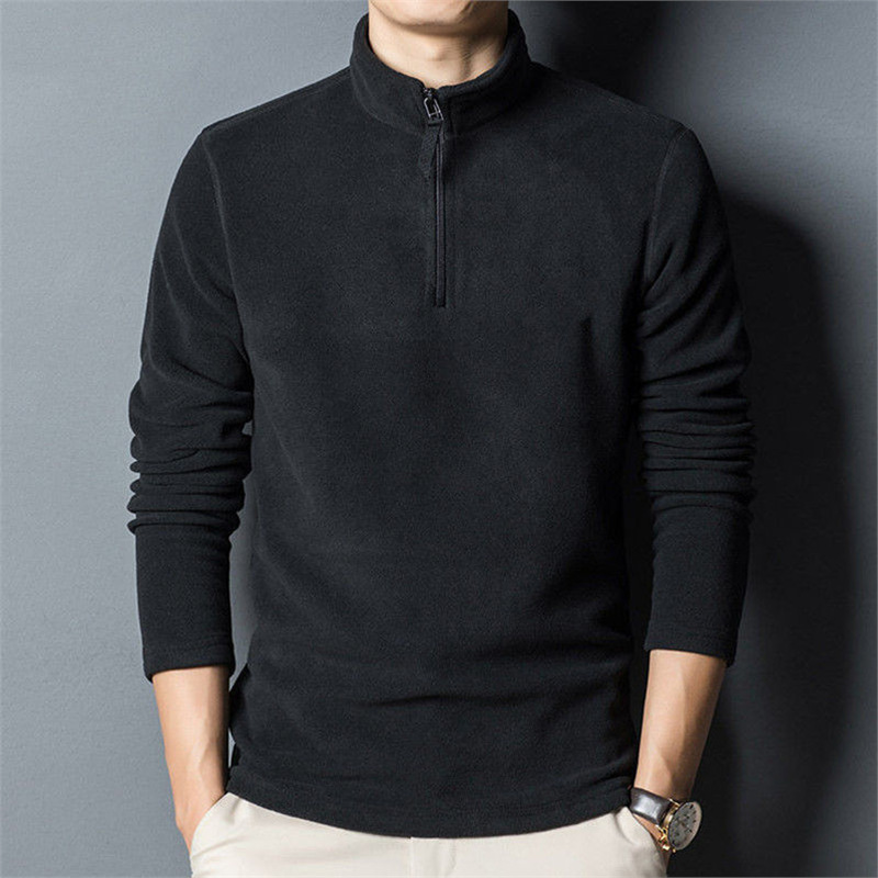 CL6868 autumn and winter sweater for men, middle-aged and young men, stand-up collar polar fleece sweatshirt bottoming shirt, trendy top, fleece half-