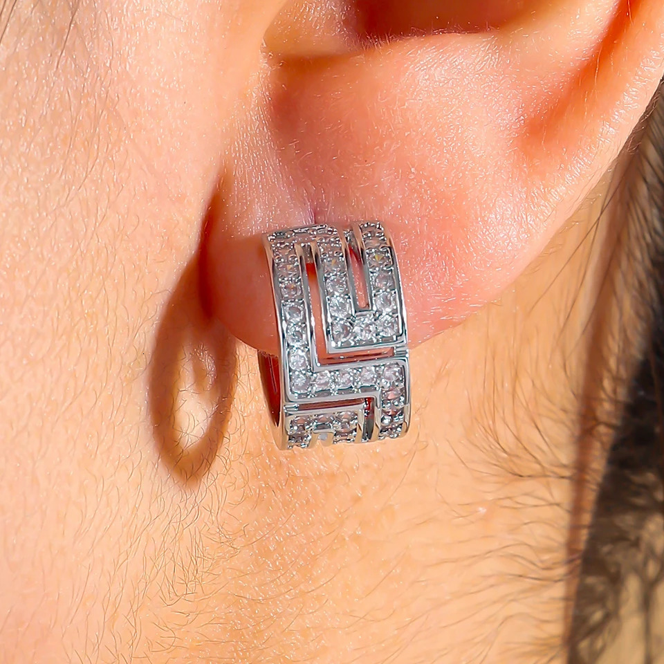 C Shaped Hollow Stud Earrings Fashion Brand Jewelry Crystal Geometric Earrings for Women Party Accessories 250710