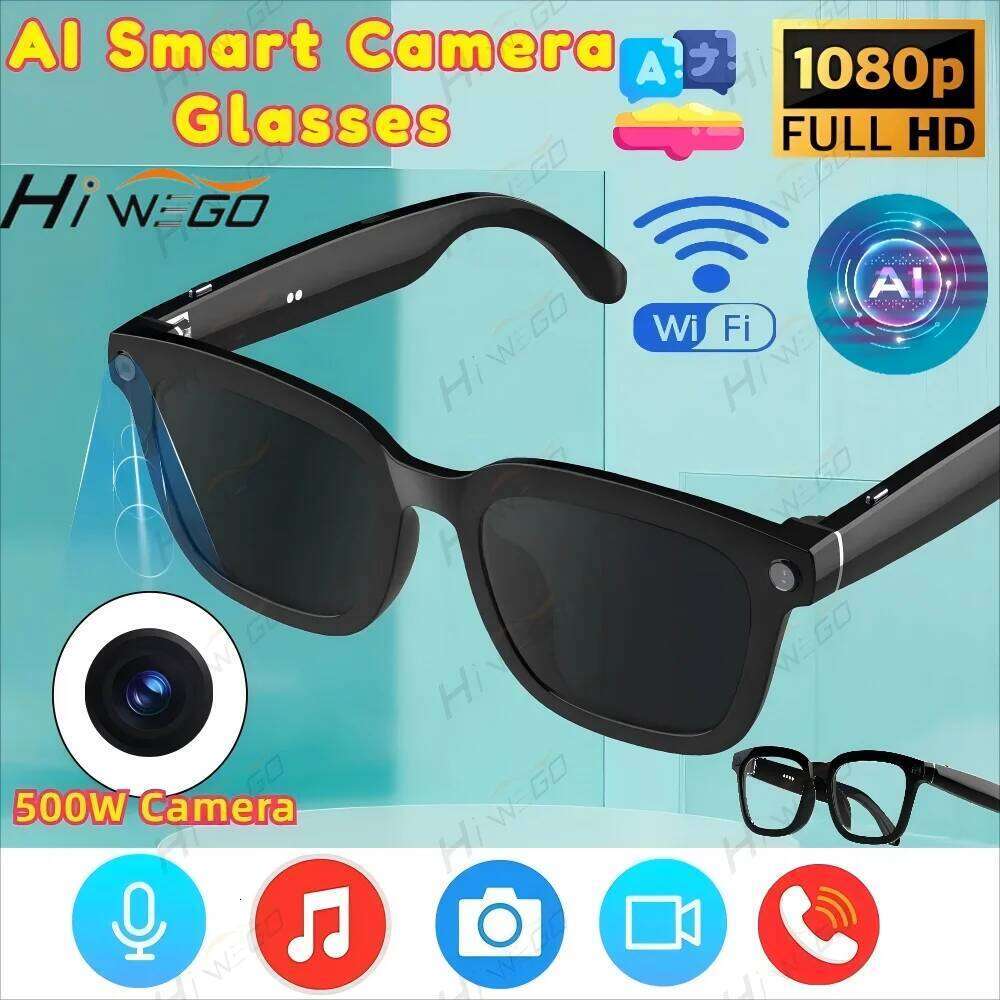 AI Smart Camera Polarized Sunglasses Hd1080p Shooting Video Recorder WIFI Bluetooth Call Glasses For Man Women Goggles
