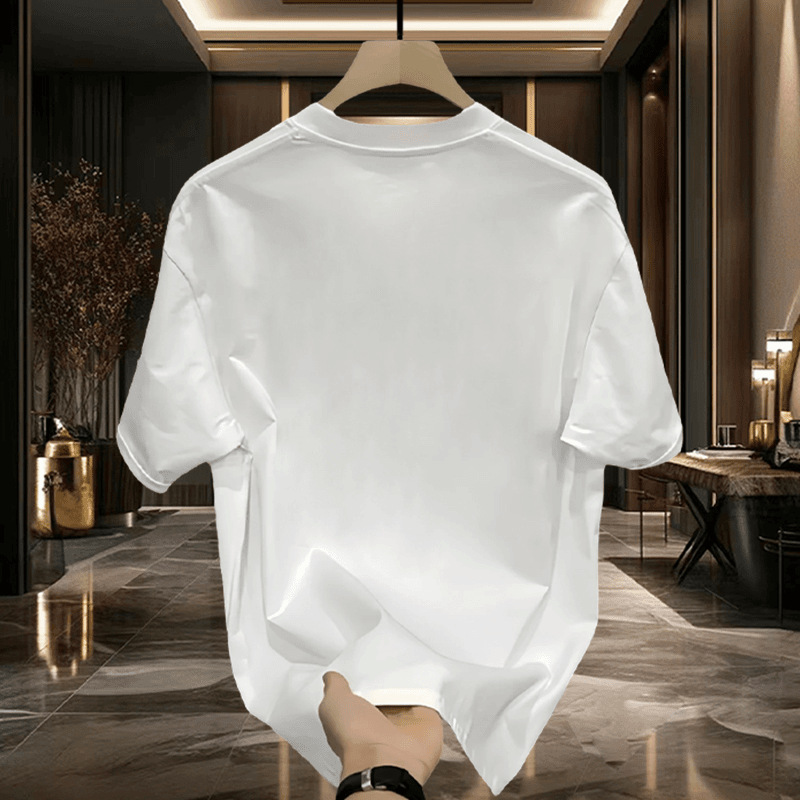 free shipping for man The new summer pure cotton men's printed T-shirt is a trendy and versatile round-neck T-shirt Cartoon print Youth trend att