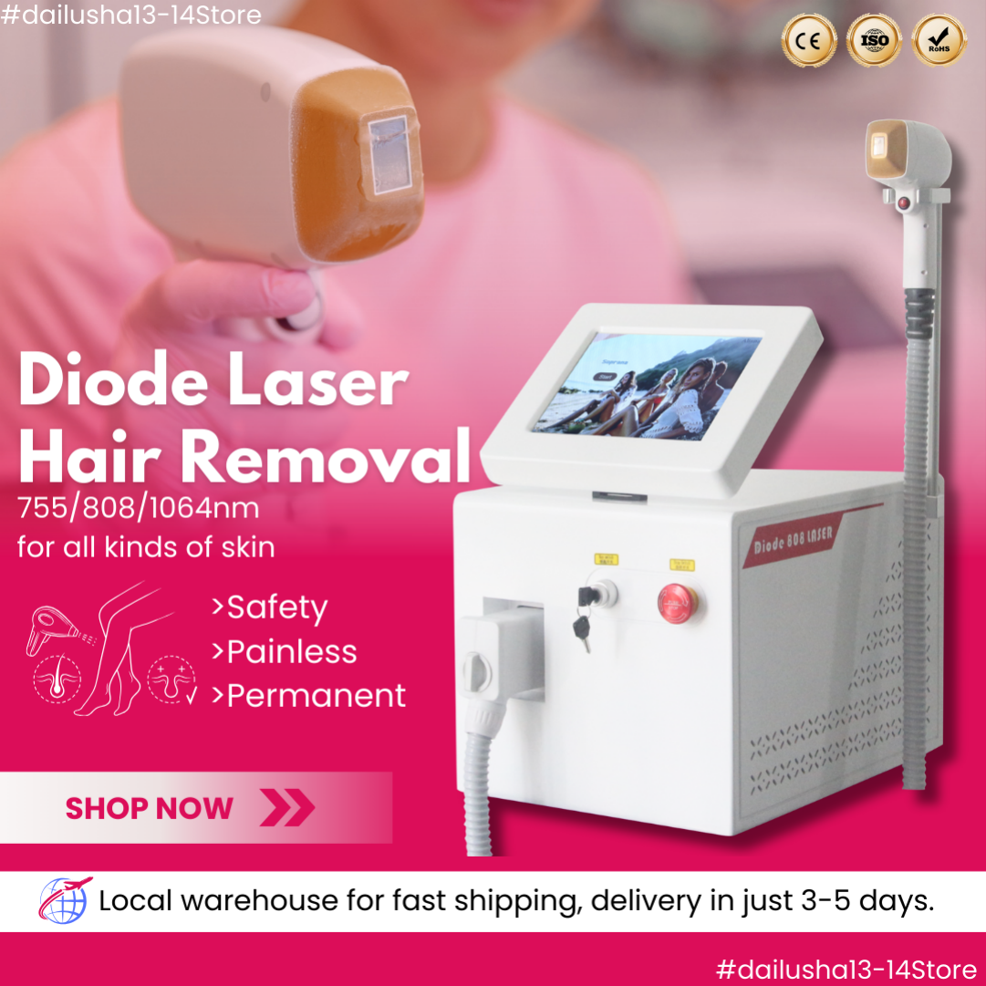 Portable Professional Diode Ice Titanium Laser Body Hair Removal Machine 808 755 Alexandrite Equipment 3-Wave Permanent