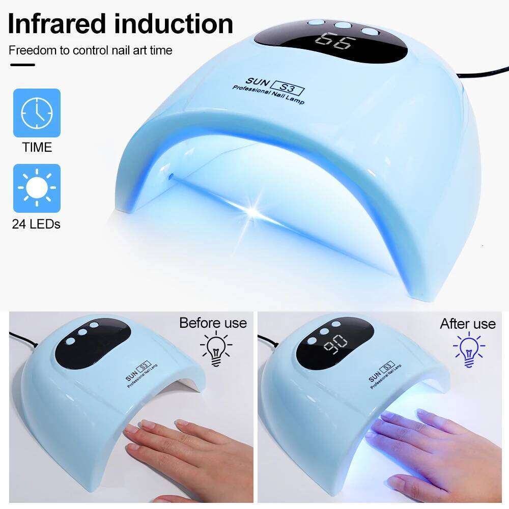 UV Lamp Professional Polishing Light 24 LED Art Quick Dryer for Gel Curing Nail Salon Tool X250709