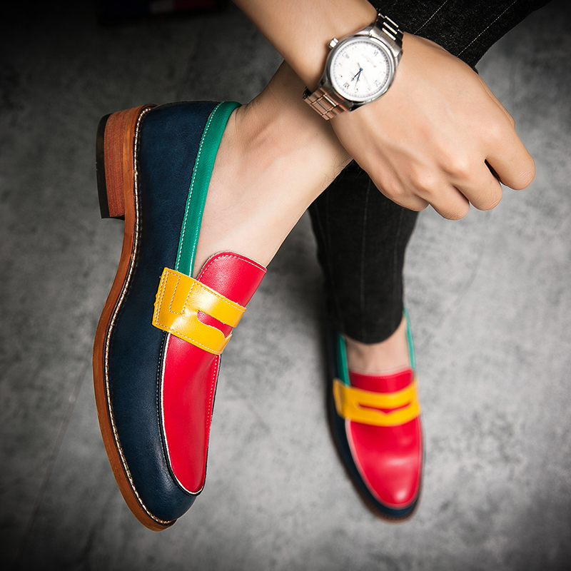 2022- New versatile casual British men's shoes, Korean version men's shoes, British small leather shoes, trendy pointed hairstylists, one fo