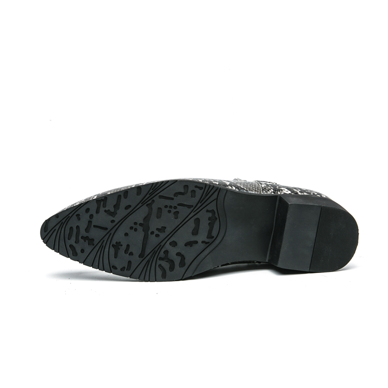 92343- Men's new high top Martin boots, Chelsea boots, English snake patterned Mongolian boots, short high top leather shoes