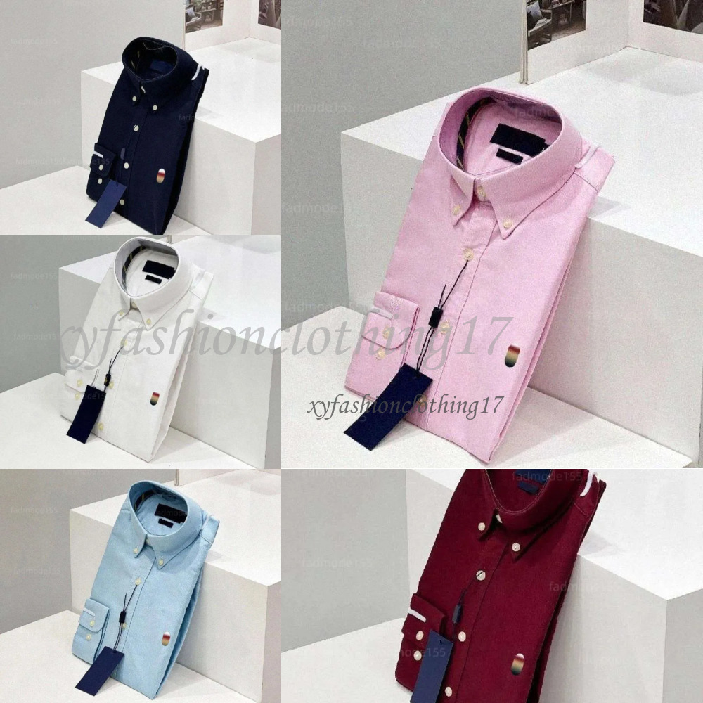 Long polo shirt Mens Polos Designer Colorful Pony Polo Shirt Oxford Spinning Corduroy Long Sleeved Shirts Men Business Slim Tops RL Solid Color Embroidery Fas 8f