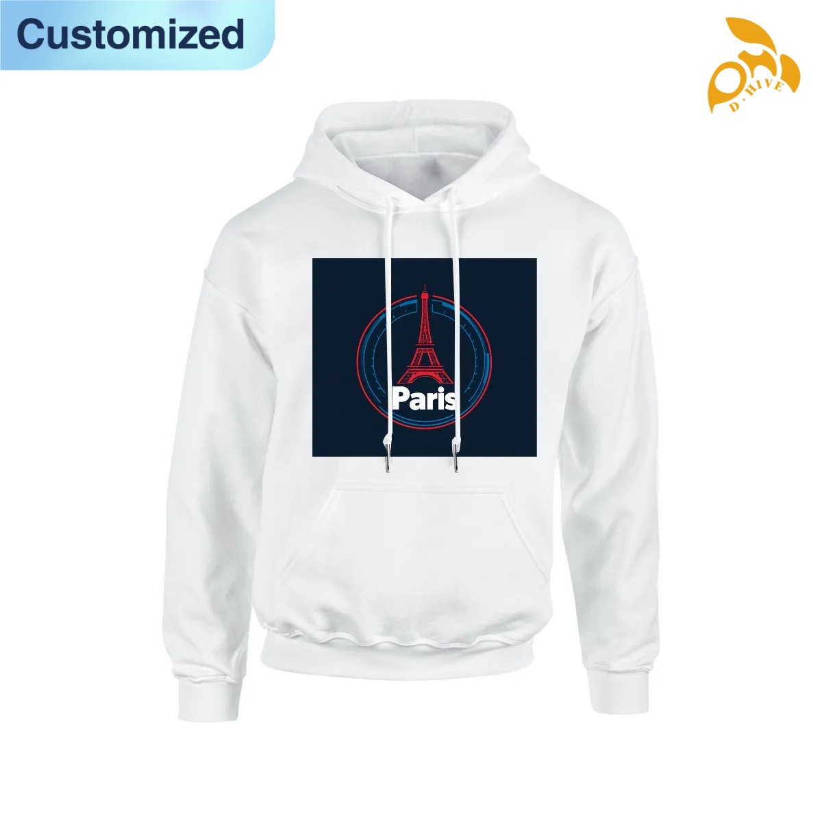 free shipping of customized super fashionable Ladies' polyester cotton hooded pocket sweatshirt is suitable for 260GSM with exquisite patterns fr