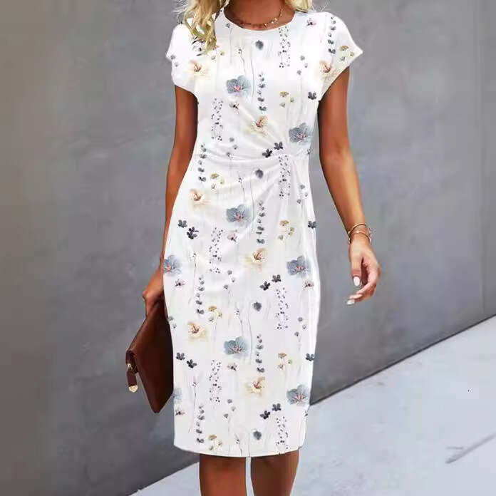 Spring Summer Women's Slim Fit Dress Versatile Elegant Light Luxury Workplace B5