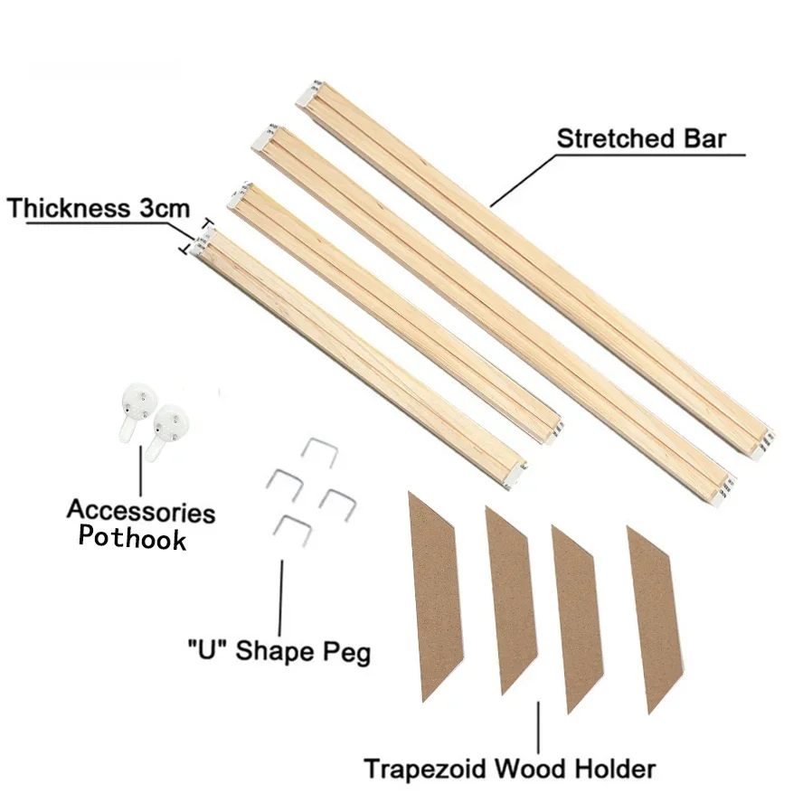 DIY Wood 30x40 40x80 50x100CM Canvas Painting Poster Wall Home Decoration Photo Hanging Picture Frame H260306