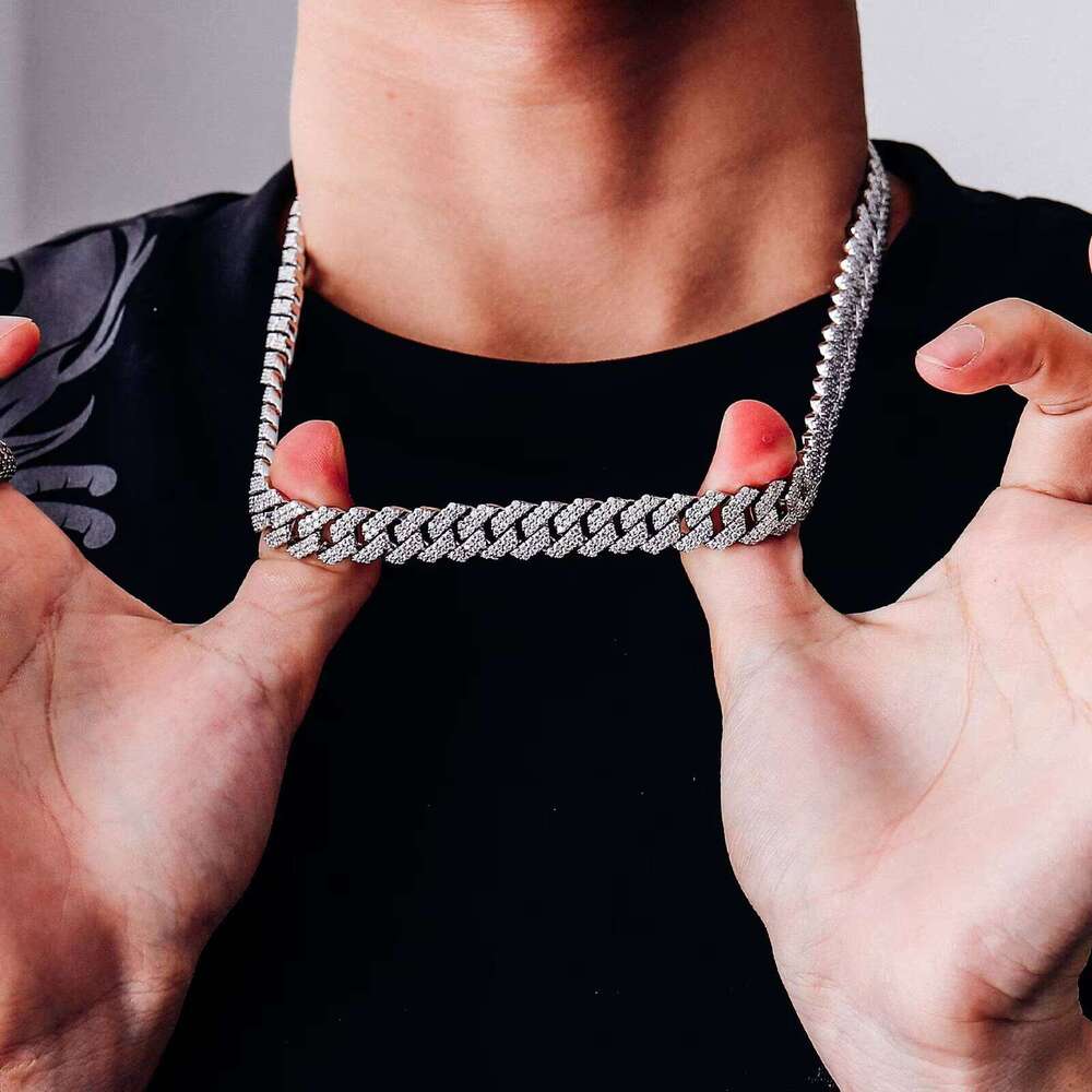 10mm Cuban S Sier Moissanite Hip Hop Necklace