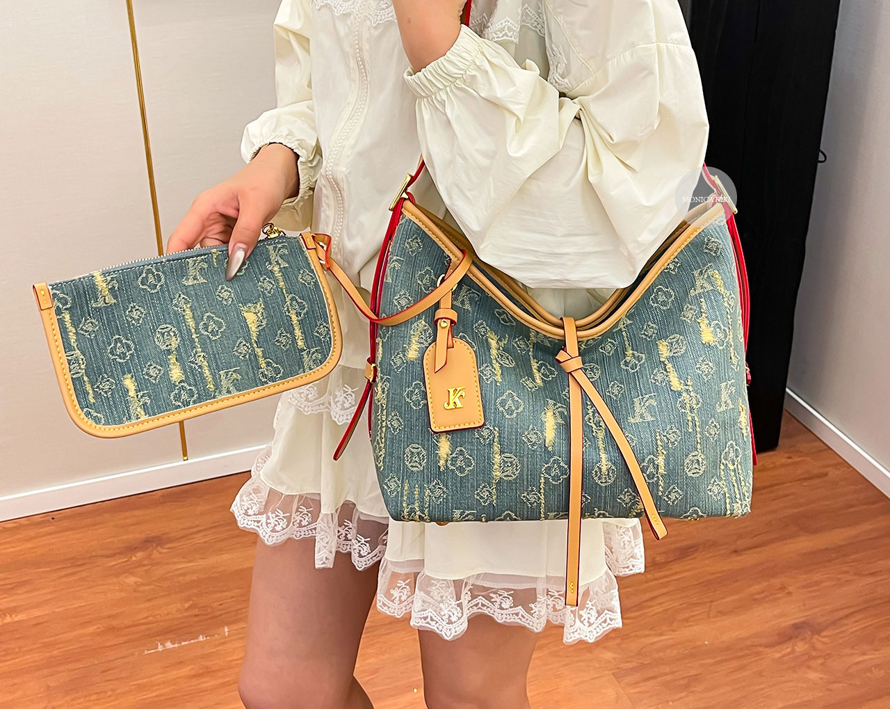 2025 Large - capacity bags for women super - popular niche old - flower denim bags Commuting - friendly versatile single - shoulder and cross - body l