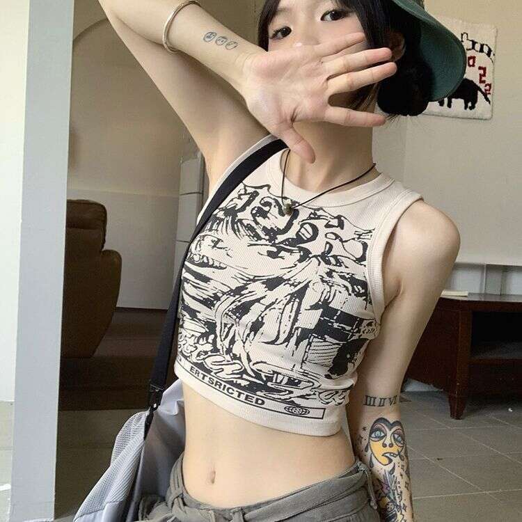 American Style Racerback Tank For Women Summer Sweet And Spicy Pink Sleeveless Short Sports Top B5