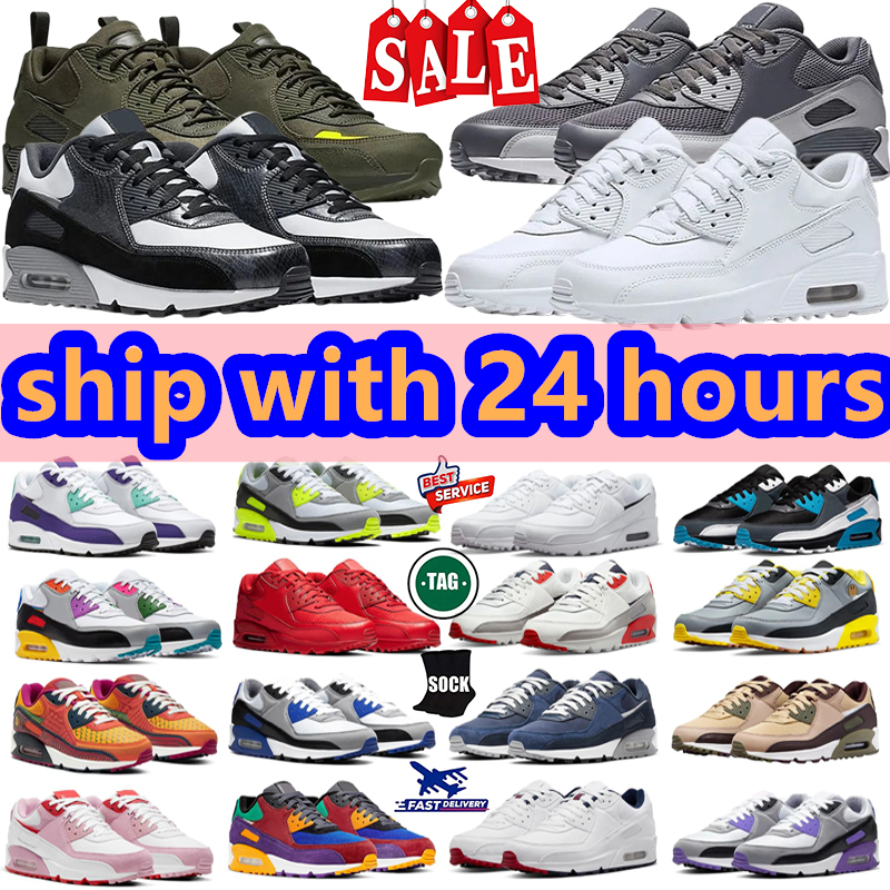 Free delivery Classic Designer 90 Running Shoes 90s Sports Sneakers Mens Trainers Surplus Desert Camo Midnight Navy Camo Sail Vintage Green Viotech size 36-45