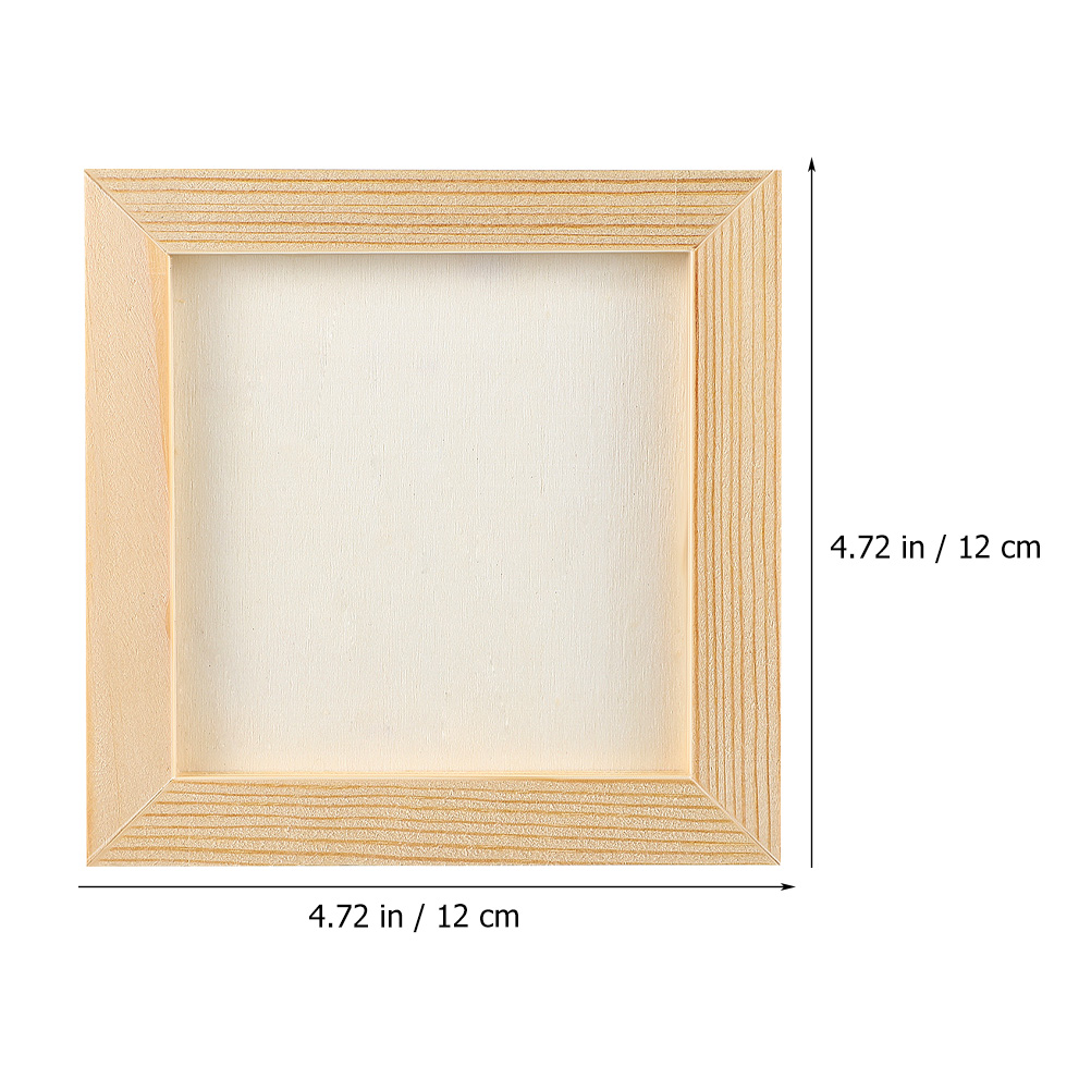 5pcs15cm / 8Pcs 12cm Hand Decor Clay Picture Frame Photo Wood Frames Blank DIY Wooden Slush Craft Child H260306