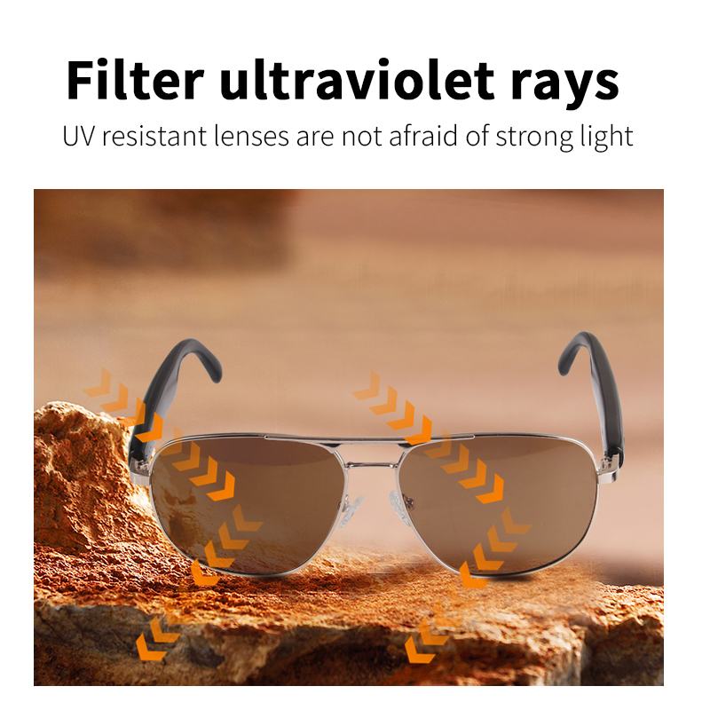 Smart Bluetooth sunglasses UV400 for both men and women, audio glasses with open-ear speakers, music control, calls, voice assistant, suitable for iOS