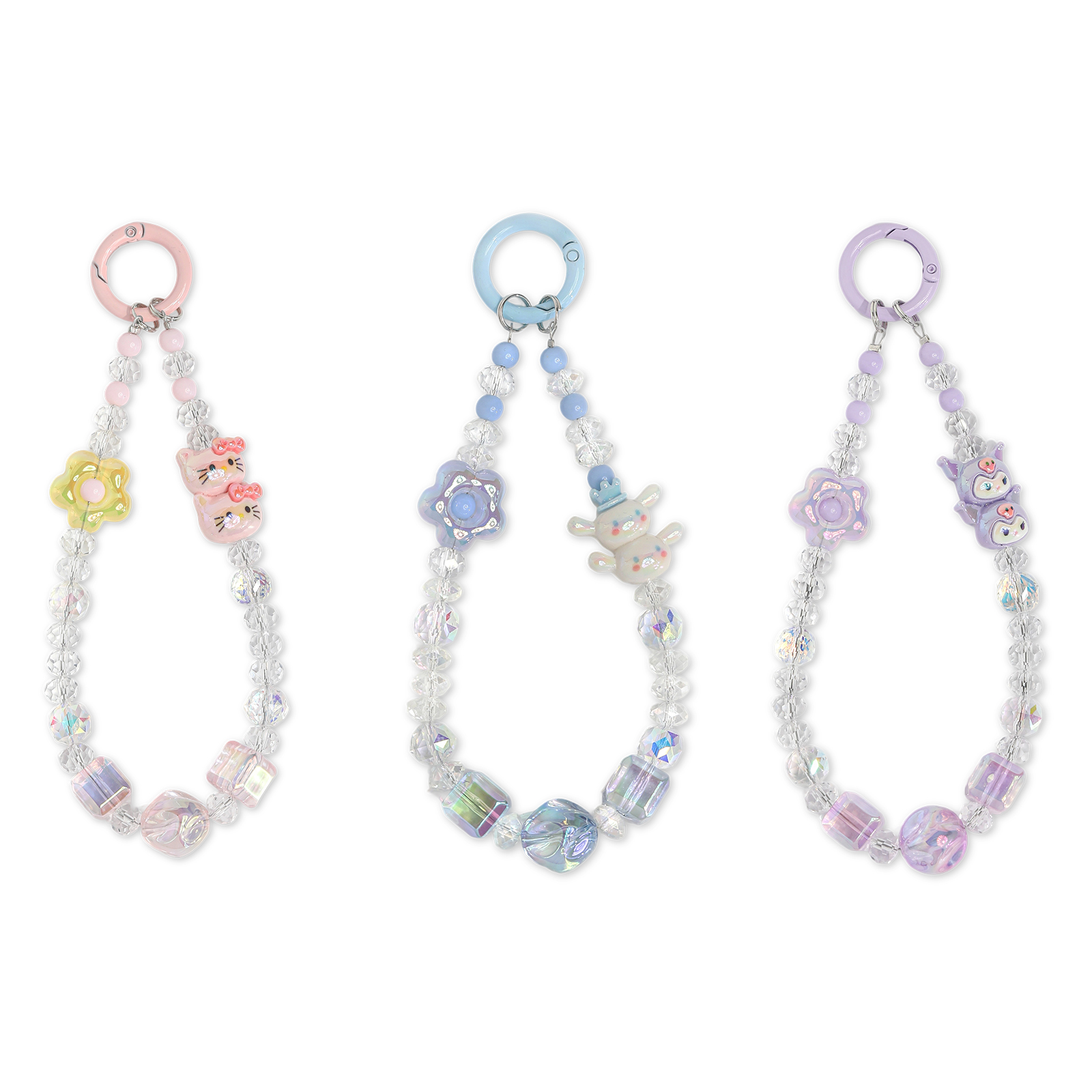 Cartoon Character Transparent Bead Phone Chain fashionable mobile phone chain