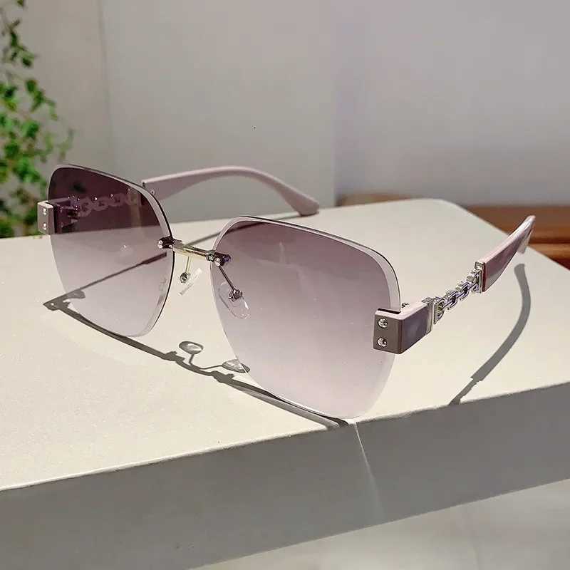 2025 New Square Rimless Sunglasses Wen Luxury Designer Cool Unisex Vintage Eyewear UV400 Sunglasses W250709