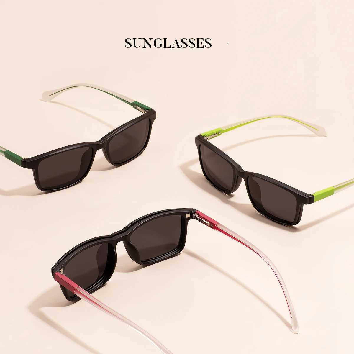 TR90 Lightweight Men Wen Polari Black Driving Sunes With Clip On And Spring Hinge For Prescription Optical nses W250709