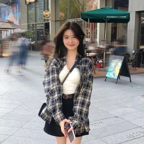 Plaid For Men And Women Spring Summer New Style Lazy Loose Shirt Cardigan Jacket Long Sleeve Top B5