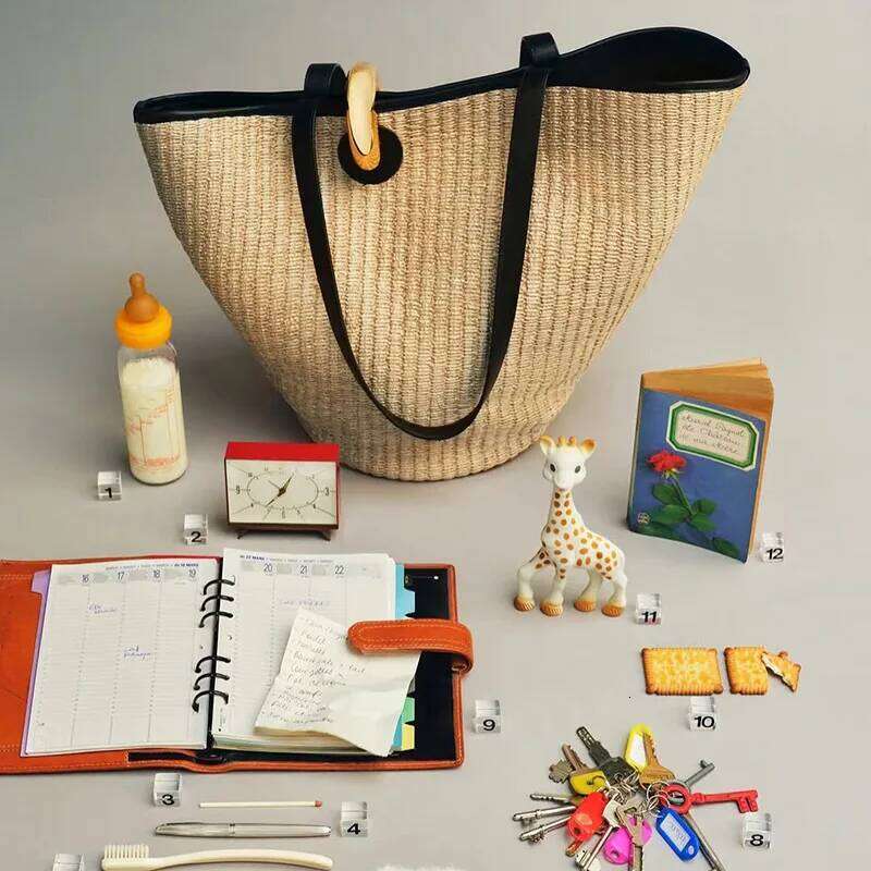 2025 New Trend Casual Large Capacity Raffia Grass Weaving Golden Buckle Straw Woven Handbag Irregular Shape Female Shoulder Bag