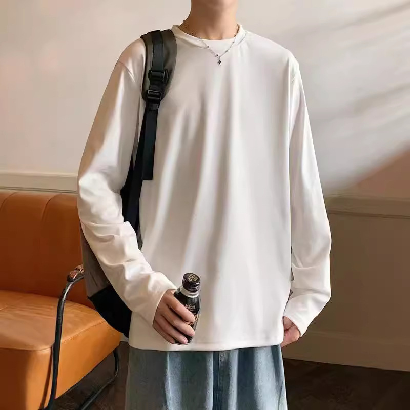 B743568 Master quality Spring and autumn long-sleeved T-shirt trendy versatile men's bottoming shirt handsome top outerwear autumn clothes