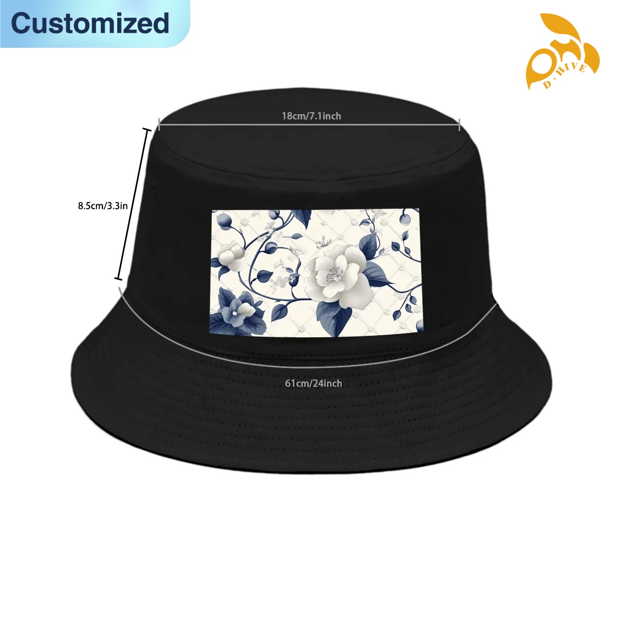 free shipping of customized Adult double-layer fisherman's hat with exquisite patterns from US