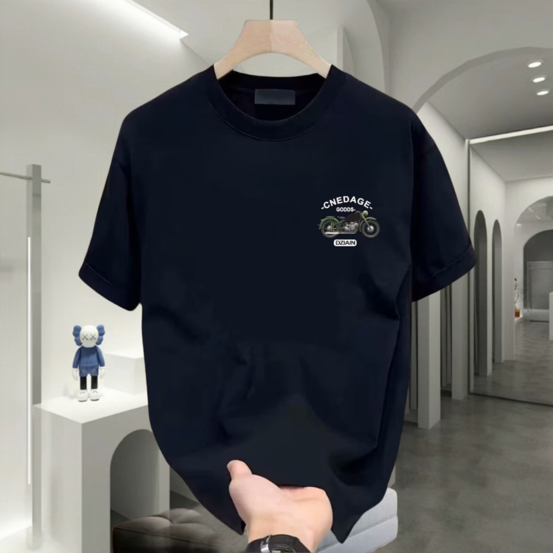 free shipping for man The new summer pure cotton men's printed T-shirt is a trendy and versatile round-neck T-shirt soft Cartoon print