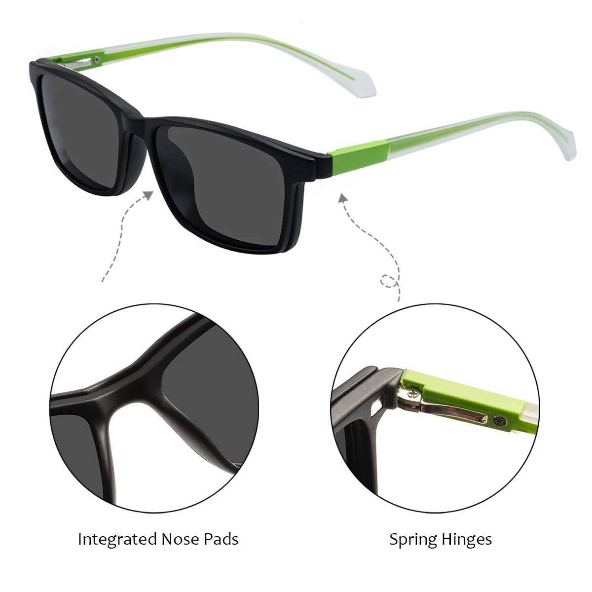 TR90 Lightweight Men Wen Polari Black Driving Sunes With Clip On And Spring Hinge For Prescription Optical nses W250709