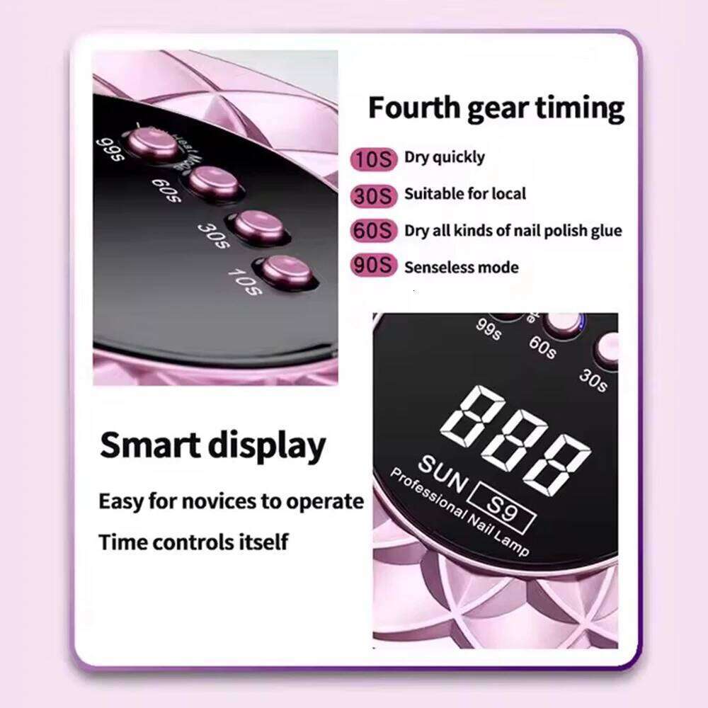 S9 268W LED Drying Professional Nail Art Dryer Light for Nails 57 Beads Fast Curing UV Gel Polish Lamp X250710