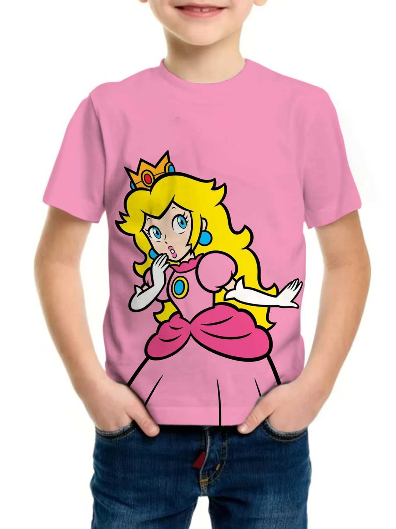 Fashion Super Mario Brothers T-Shirt Childrens Clothing Top Boys Game 3D Printing Anime O Neck z2507098W3I