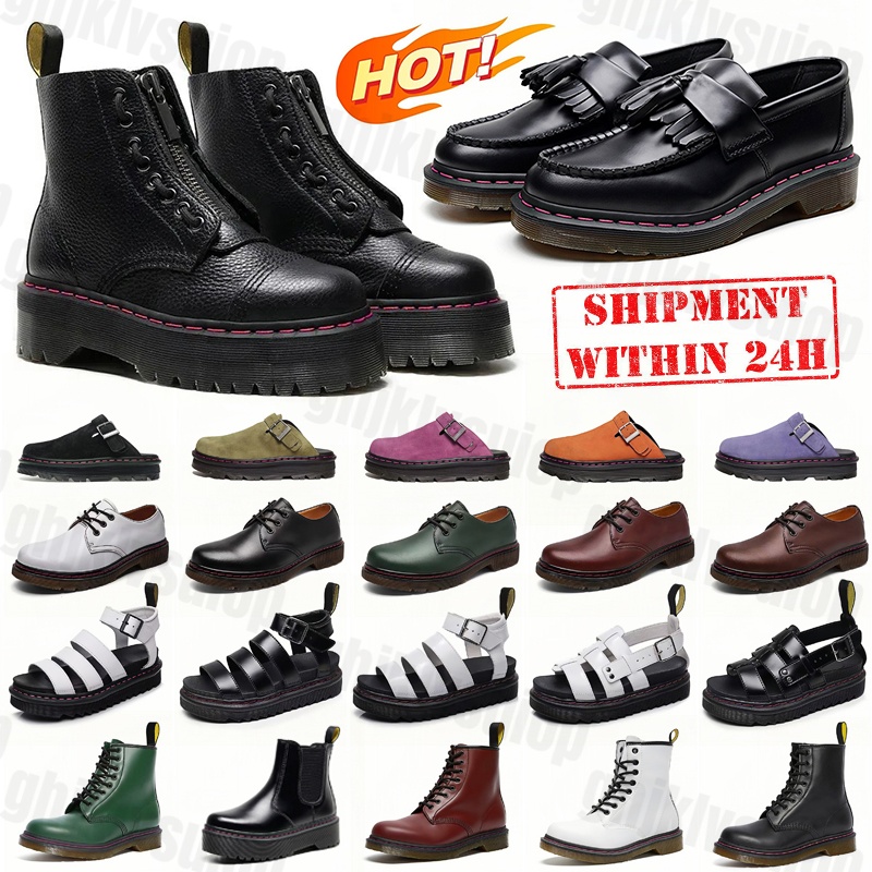 designer boots men women docs martin boot triple black leather over the knee low top oxford bottom ankle classic winter snow fur booties outdoor warm shoes roman