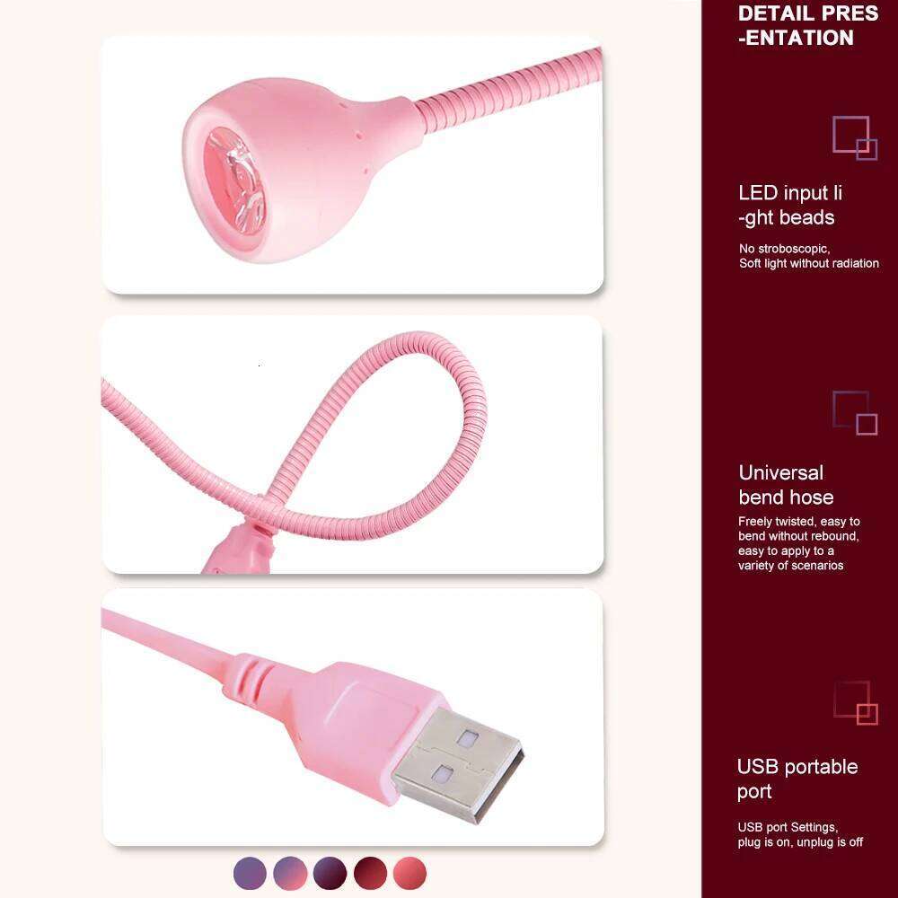 LED Light for Quick Drying UV Gel Nails Polish Mini USB Lamp Portable Flexible Nail Dryer Manicure Salon Tools X250710