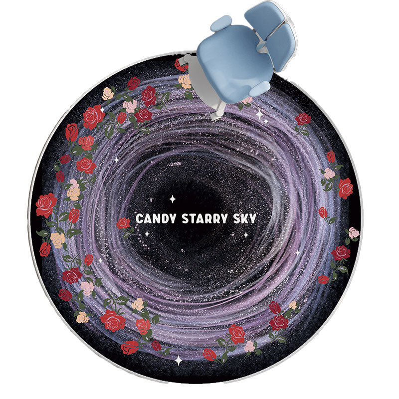 Simple Imitation Cashmere Home Decorative Round Carpet Bedroom Bedside Entrance Non-slip Comfortable Floor Mat