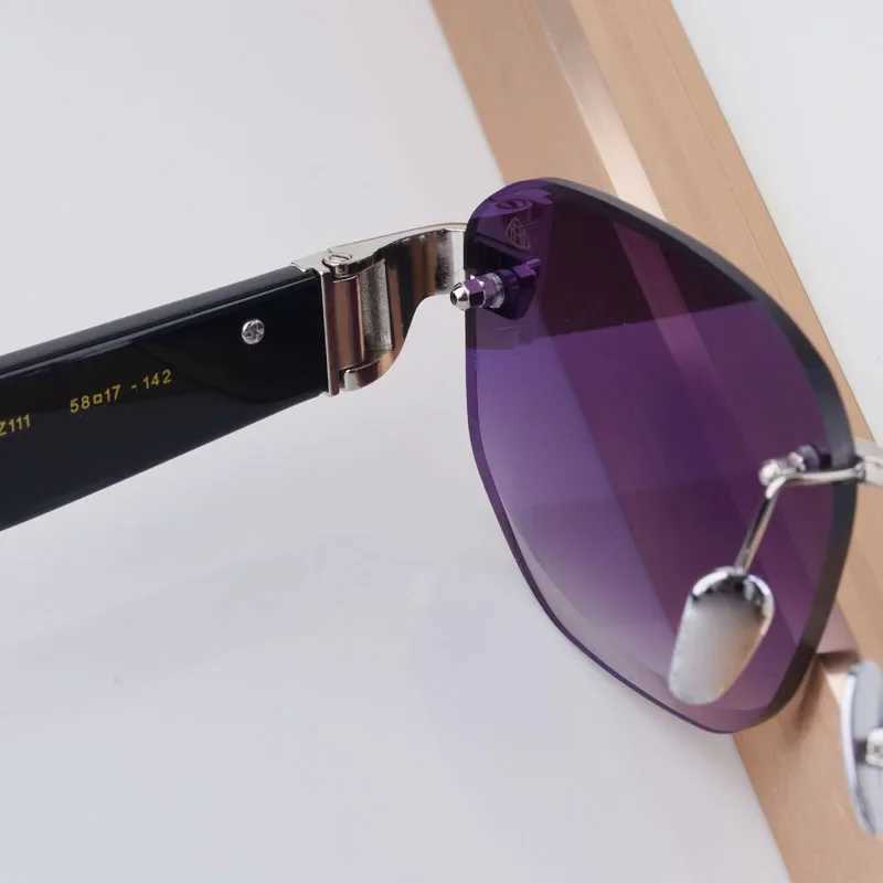 Z111 Square Germany Brand Rimss Sunes Alloy Acetate Top Quality UV400 Diamond Cutting Fashion ical Design Gradient W250709