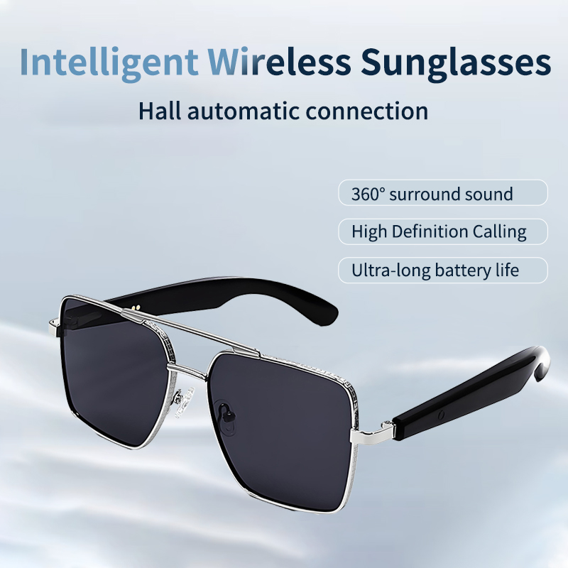 LIGE Women's anti-blue light glasses with a 7-day long standby time, UV protection, water resistance, wireless music and call support, and voice 