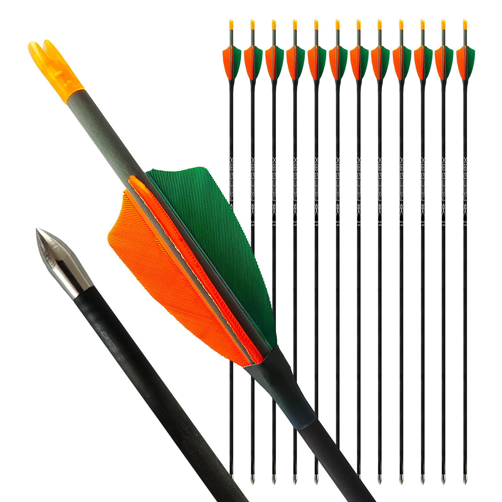 Turkey Feathers Hunting Arrows Targeting Arrows Carbon Archery 31inch 4.2mm Arrows Spine 350-1500 (12Pcs )
