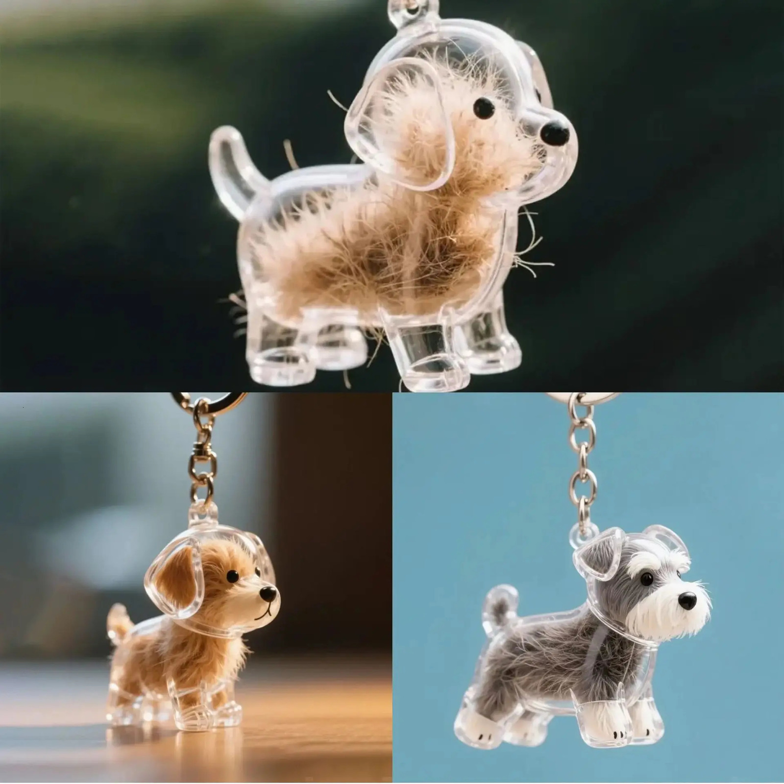 Dog Hair Storage Cute Pendant Keychain Bag Pendant Couple Car Key Chains Jewelry Souvenir Collection Gift Decoration Accessories 250708